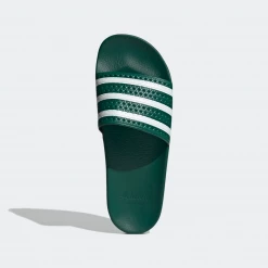 Adidas Men's Adilette Slides - Collegiate Green / Cloud White