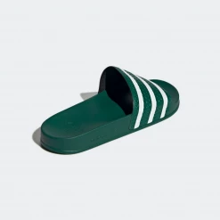 Adidas Men's Adilette Slides - Collegiate Green / Cloud White