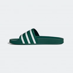 Adidas Men's Adilette Slides - Collegiate Green / Cloud White