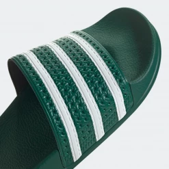 Adidas Men's Adilette Slides - Collegiate Green / Cloud White