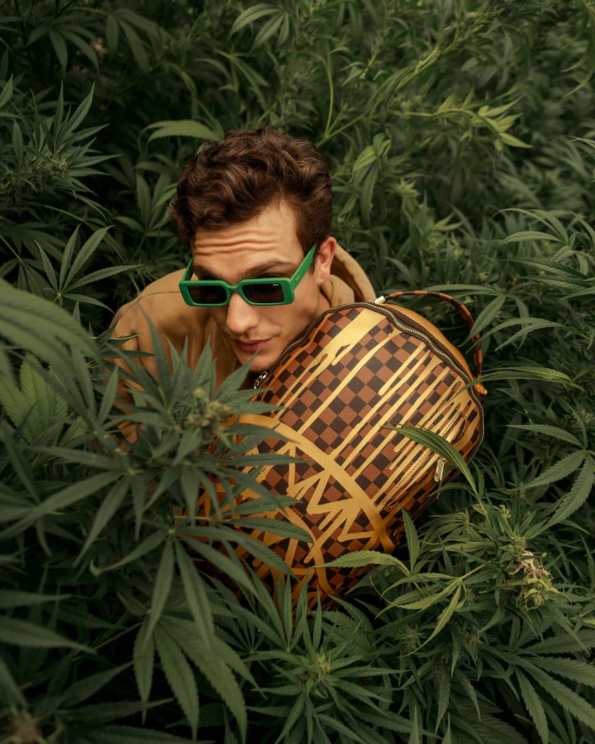 SPRAY GROUND Sprayground Paris Paint DLXV Checkerboard Backpack - Brown / Gold