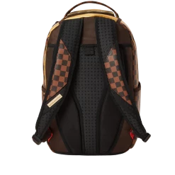 SPRAY GROUND Sprayground Paris Paint DLXV Checkerboard Backpack - Brown / Gold