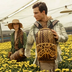 SPRAY GROUND Sprayground Paris Paint DLXV Checkerboard Backpack - Brown / Gold