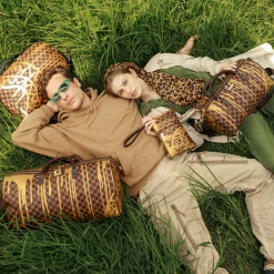 SPRAY GROUND Sprayground Paris Paint DLXV Checkerboard Backpack - Brown / Gold