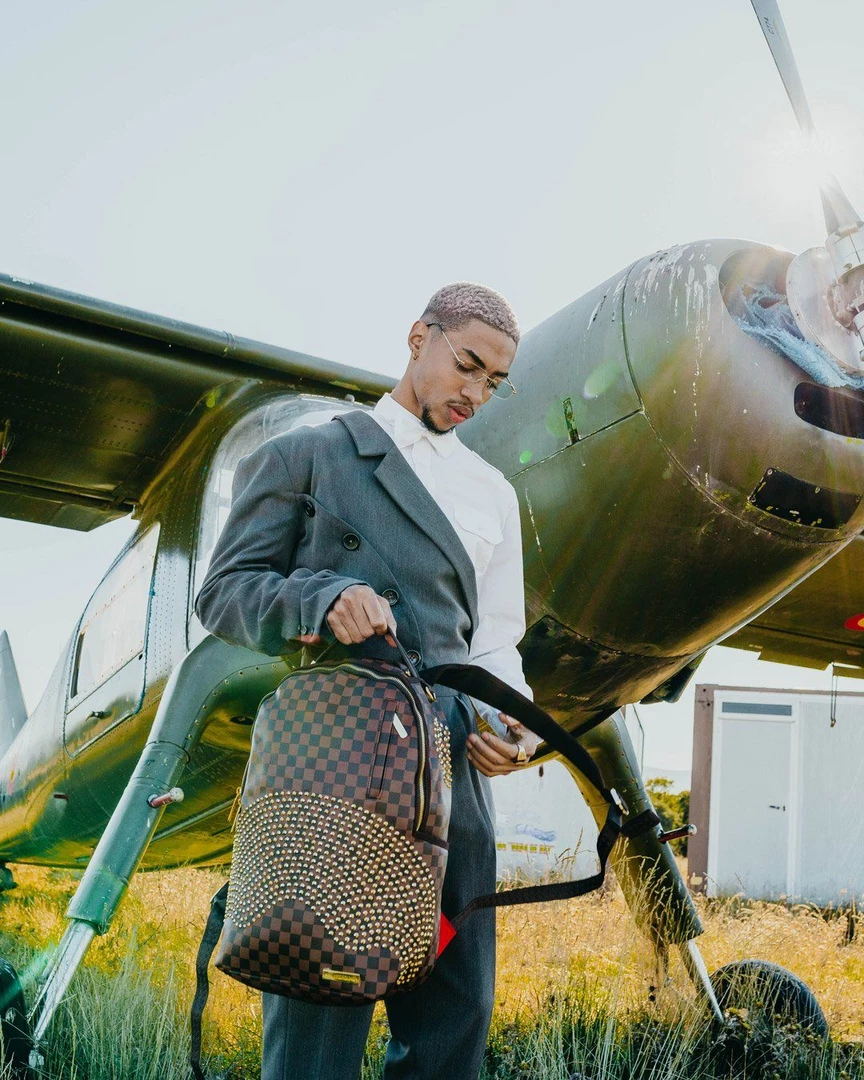 SPRAY GROUND Sprayground Sharks In Paris Polaris (DLXV) Backpack - Brown Check / Gold