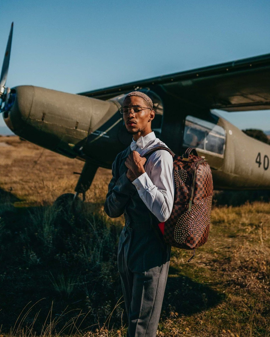 SPRAY GROUND Sprayground Sharks In Paris Polaris (DLXV) Backpack - Brown Check / Gold