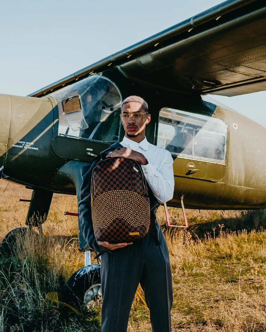 SPRAY GROUND Sprayground Sharks In Paris Polaris (DLXV) Backpack - Brown Check / Gold