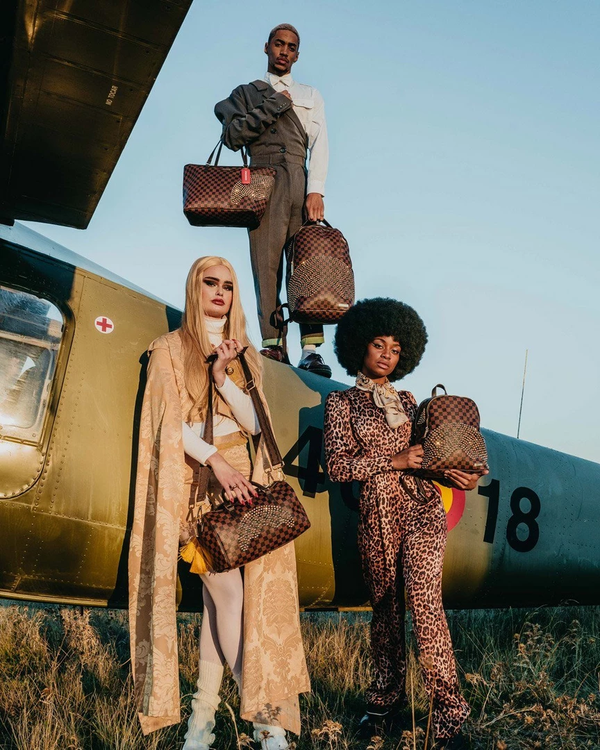 SPRAY GROUND Sprayground Sharks In Paris Polaris (DLXV) Backpack - Brown Check / Gold