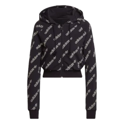 Adidas Women's Cropped Monogram Track Jacket - Black / White