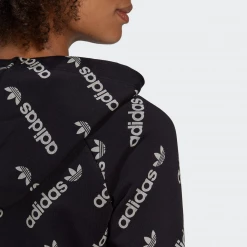 Adidas Women's Cropped Monogram Track Jacket - Black / White