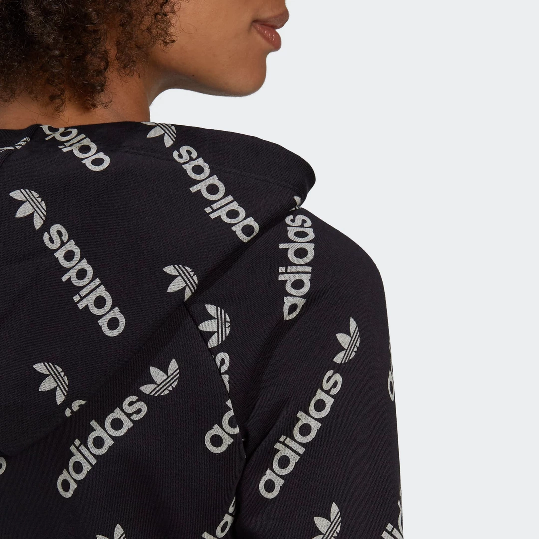 Adidas Women's Cropped Monogram Track Jacket - Black / White