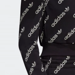 Adidas Women's Cropped Monogram Track Jacket - Black / White