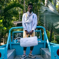 SPRAY GROUND Sprayground 3AM Le Blanc Duffel Bag - White / Grey