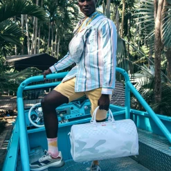 SPRAY GROUND Sprayground 3AM Le Blanc Duffel Bag - White / Grey