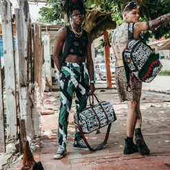 SPRAY GROUND Sprayground Night Night Emperor Duffel Bag - Black / White / Green