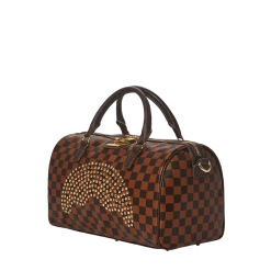 SPRAY GROUND Sprayground Sharks In Paris Polaris Mini Duffel Bag - Brown Check / Gold