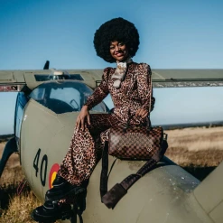 SPRAY GROUND Sprayground Sharks In Paris Polaris Mini Duffel Bag - Brown Check / Gold