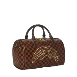 SPRAY GROUND Sprayground Sharks In Paris Polaris Mini Duffel Bag - Brown Check / Gold