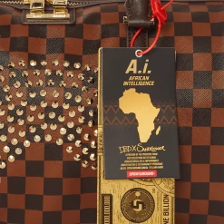 SPRAY GROUND Sprayground Sharks In Paris Polaris Mini Duffel Bag - Brown Check / Gold