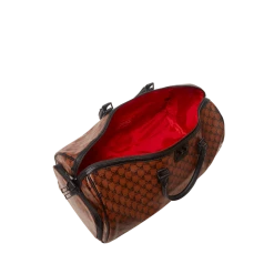 SPRAY GROUND Sprayground Sharks And Skulls Duffel Bag - Brown Check / Red