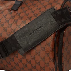 SPRAY GROUND Sprayground Sharks And Skulls Duffel Bag - Brown Check / Red
