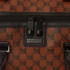 SPRAY GROUND Sprayground Sharks And Skulls Duffel Bag - Brown Check / Red