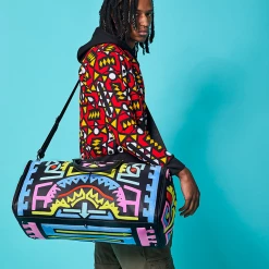 SPRAY GROUND Sprayground A.I. Path To The Future Duffel Bag - Black / Blue / Pink / Yellow