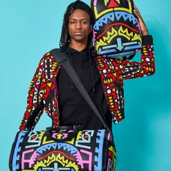 SPRAY GROUND Sprayground A.I. Path To The Future Duffel Bag - Black / Blue / Pink / Yellow