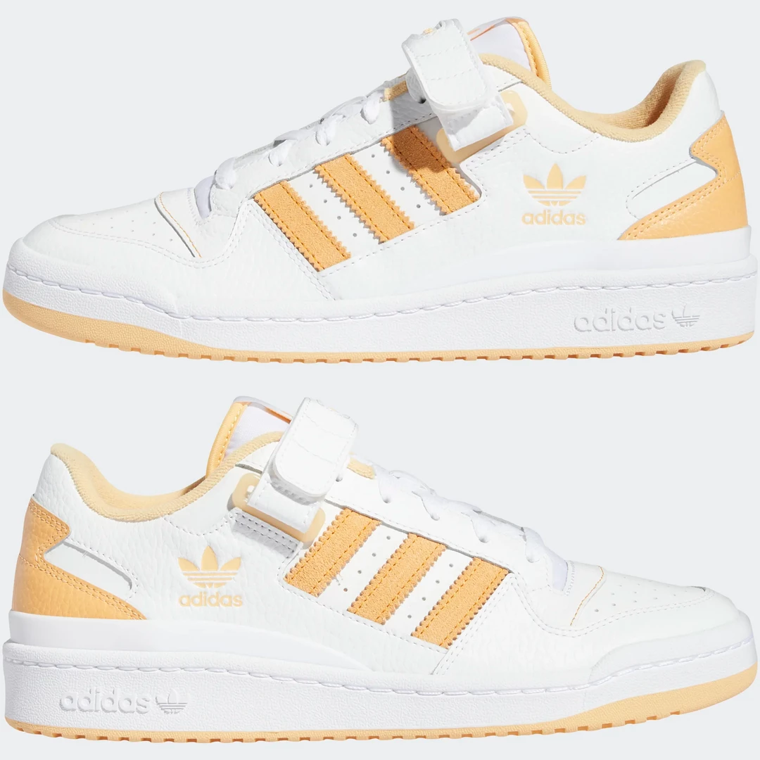 Adidas Men's Forum Low Shoes - Cloud White / Pulse Amber / Orange Rush