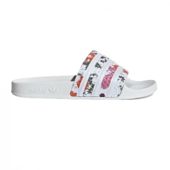 Adidas Women's Adilette Slides - Cloud White / Floral
