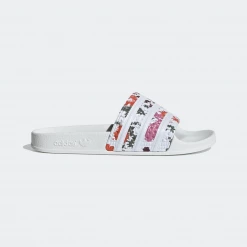 Adidas Women's Adilette Slides - Cloud White / Floral