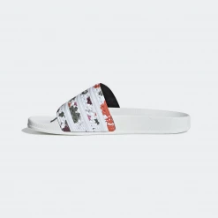 Adidas Women's Adilette Slides - Cloud White / Floral