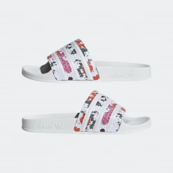 Adidas Women's Adilette Slides - Cloud White / Floral