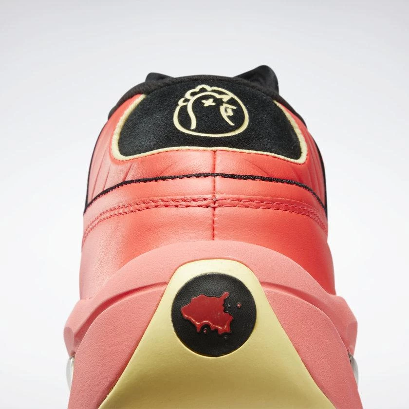 Reebok Men's Hot Ones Question Mid Shoes - Neon Cherry Orange / Black / Yellow