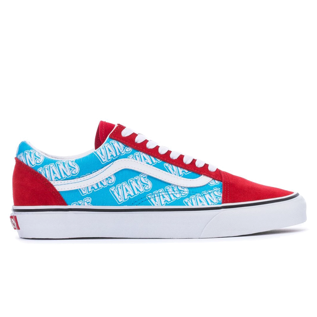 Vans Unisex Retro Mart Old Skool Shoes - Red / Blue / White