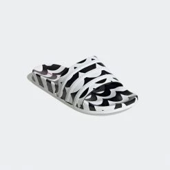 Adidas Women's Marimekko Adilette Slides - Core Black / Cloud White / Team Real Magenta