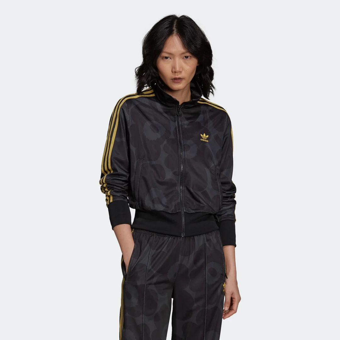 Adidas Women's Marimekko Firebird Track Jacket - Black / Carbon / Yellow