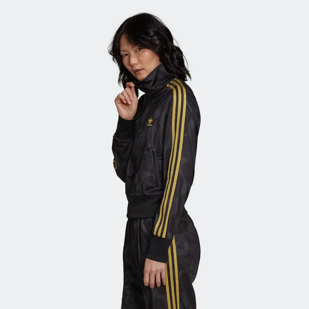 Adidas Women's Marimekko Firebird Track Jacket - Black / Carbon / Yellow