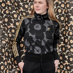 Adidas Women's Marimekko Firebird Track Jacket - Black / Carbon / Yellow