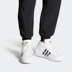 Men's Adidas Pro Model Shoes - Cloud White / Core Black / Gold Foil