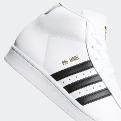 Men's Adidas Pro Model Shoes - Cloud White / Core Black / Gold Foil