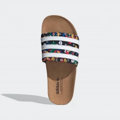 Adidas Women's Rich Mnisi Adilette Slides - Core Black / Cloud White / Multi