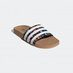 Adidas Women's Rich Mnisi Adilette Slides - Core Black / Cloud White / Multi