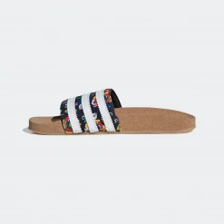 Adidas Women's Rich Mnisi Adilette Slides - Core Black / Cloud White / Multi