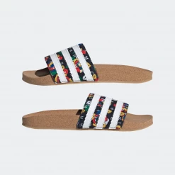 Adidas Women's Rich Mnisi Adilette Slides - Core Black / Cloud White / Multi