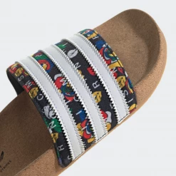 Adidas Women's Rich Mnisi Adilette Slides - Core Black / Cloud White / Multi