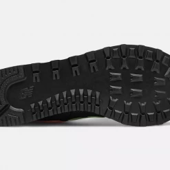 New Balance Women's 574 Shoes - Black / Pink / Lime Green