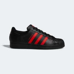 Adidas Men's Superstar Shoes - Core Black / Vivid Red