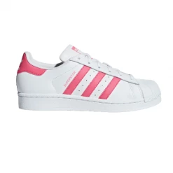 Men's Adidas Kid's Superstar Shoes - Cloud White / Real Pink