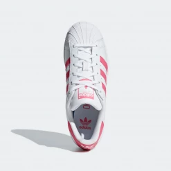 Men's Adidas Kid's Superstar Shoes - Cloud White / Real Pink